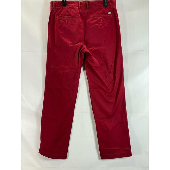 LACOSTE Men's Red Classic-Fit Straight-Leg Twill Chino Pant SZ 34 - Picture 2 of 14